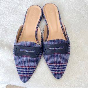 Jcrew Tweed pointed toes mules